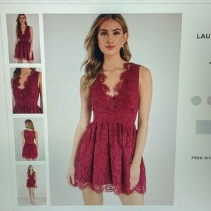 Red lace dress